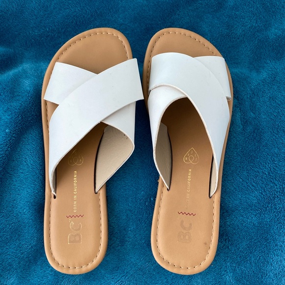 BC Footwear Shoes - White slides. Size 6.5